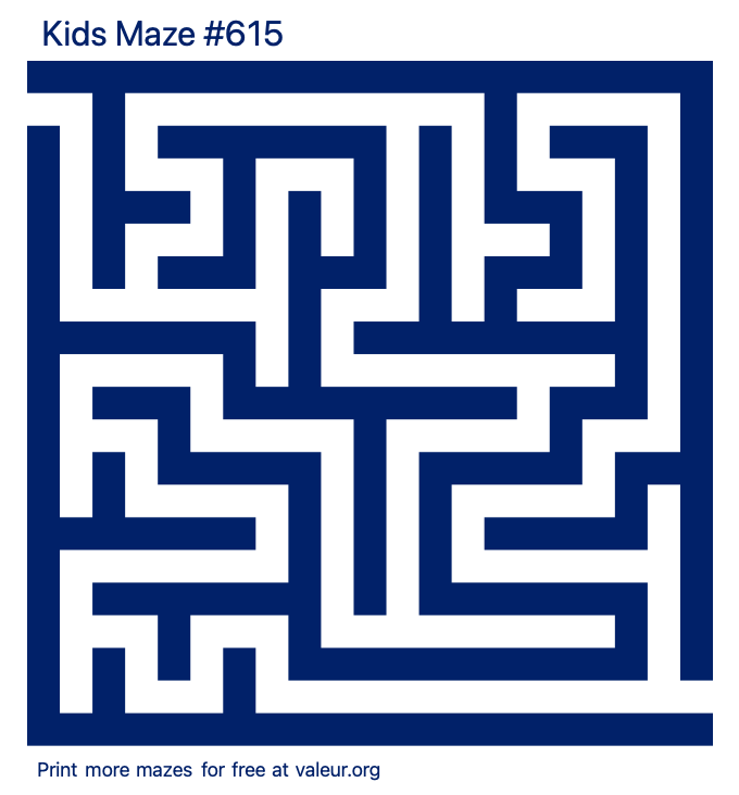 Free Printable Kids Maze number 615