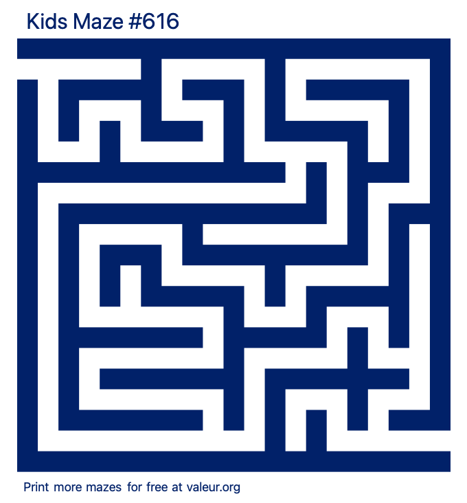 Free Printable Kids Maze number 616