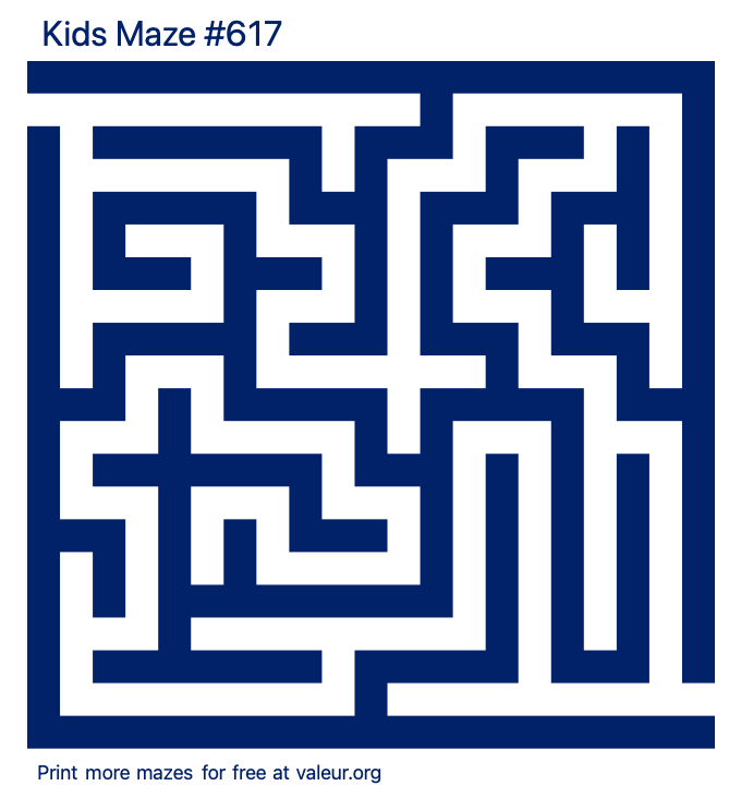 Free Printable Kids Maze number 617