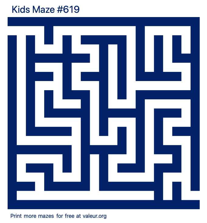 Free Printable Kids Maze number 619