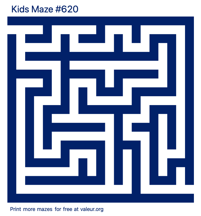 Free Printable Kids Maze number 620