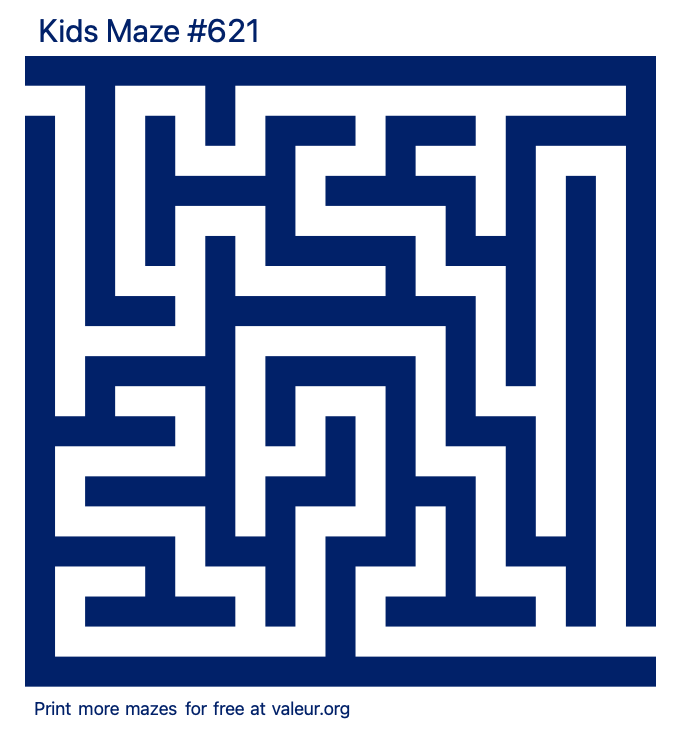 Free Printable Kids Maze number 621