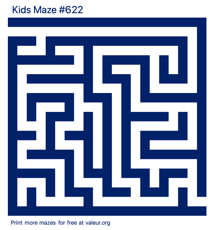 Free Printable Kids Maze number 622