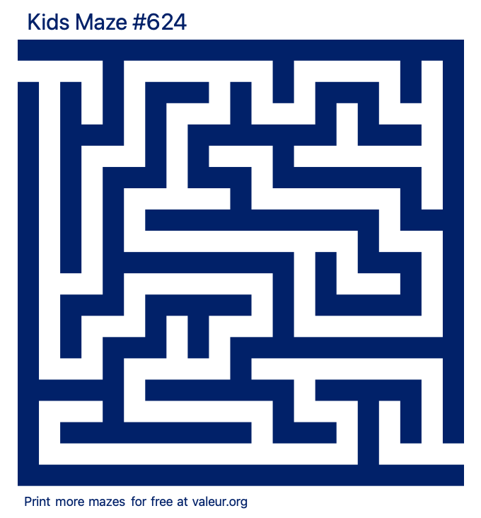 Free Printable Kids Maze number 624