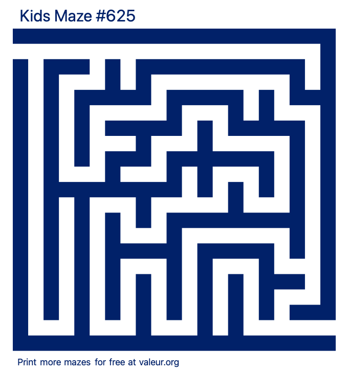 Free Printable Kids Maze number 625