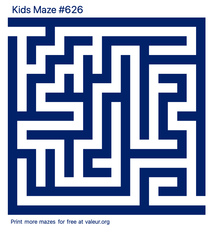 Free Printable Kids Maze number 626