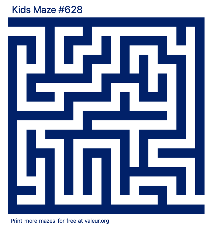 Free Printable Kids Maze number 628