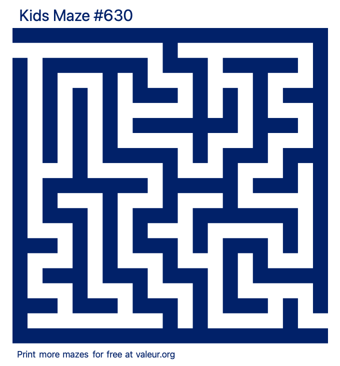 Free Printable Kids Maze number 630