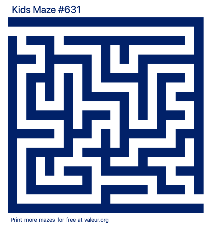 Free Printable Kids Maze number 631