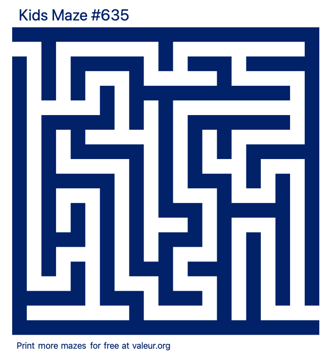 Free Printable Kids Maze number 635