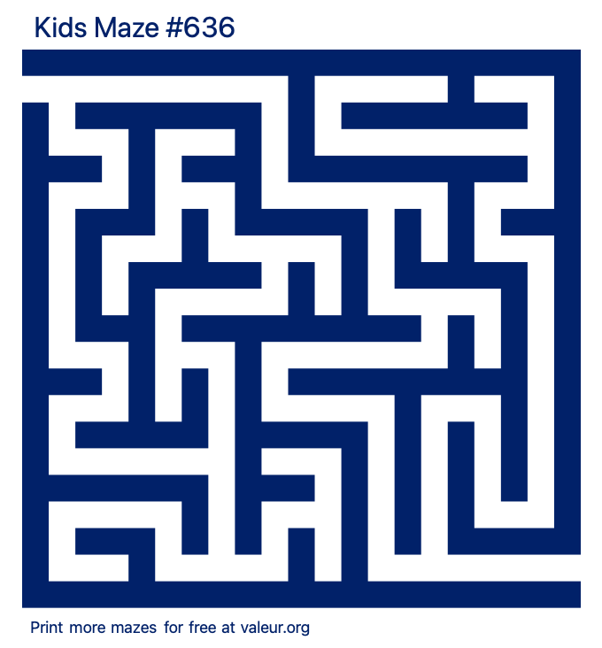 Free Printable Kids Maze number 636