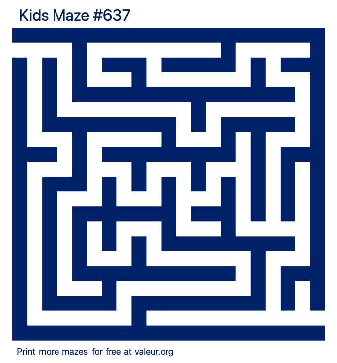 Free Printable Kids Maze number 637