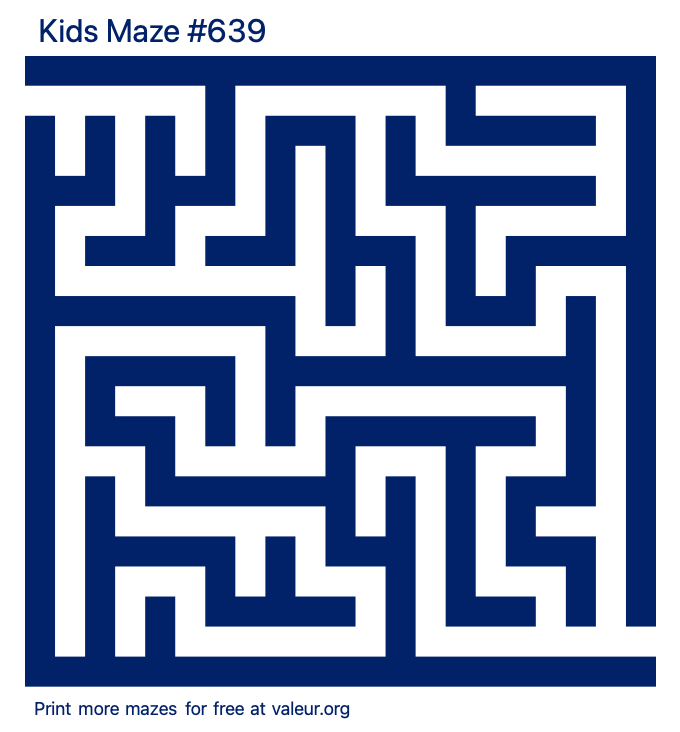 Free Printable Kids Maze number 639