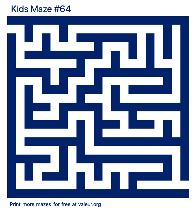 Free Printable Kids Maze number 64