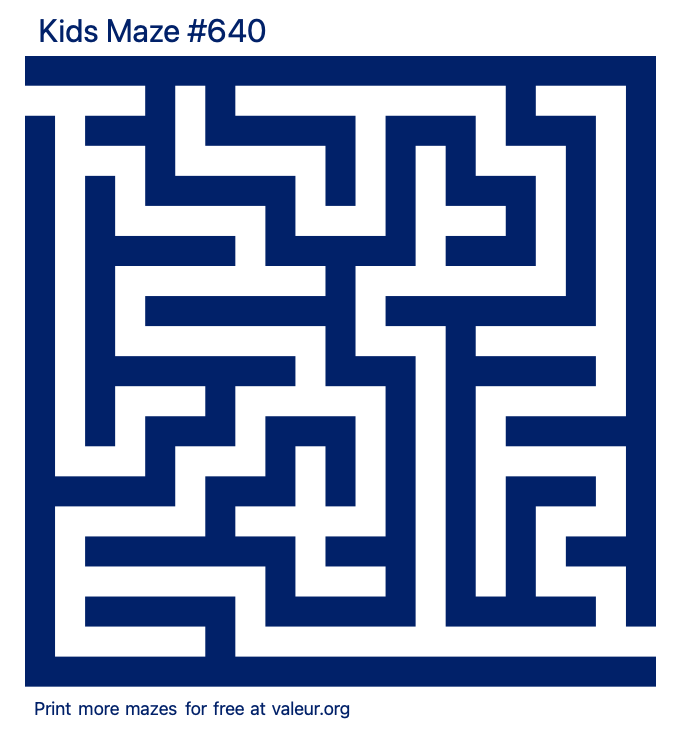 Free Printable Kids Maze number 640