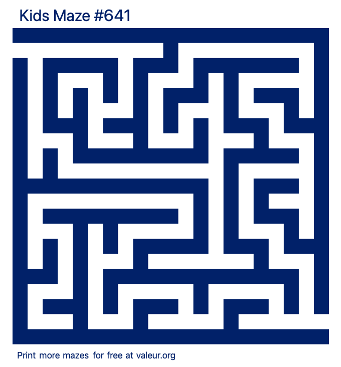 Free Printable Kids Maze number 641