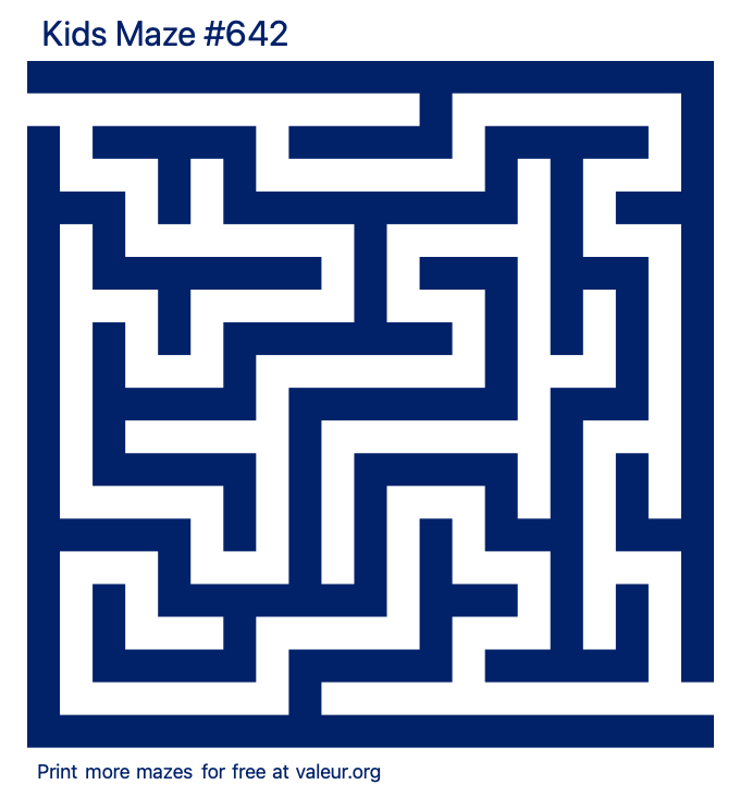 Free Printable Kids Maze number 642