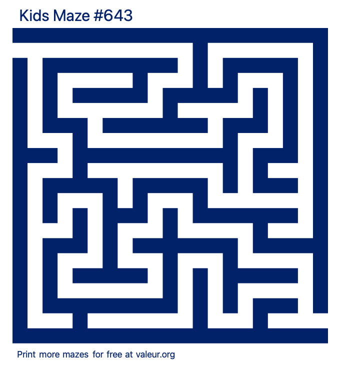 Free Printable Kids Maze number 643