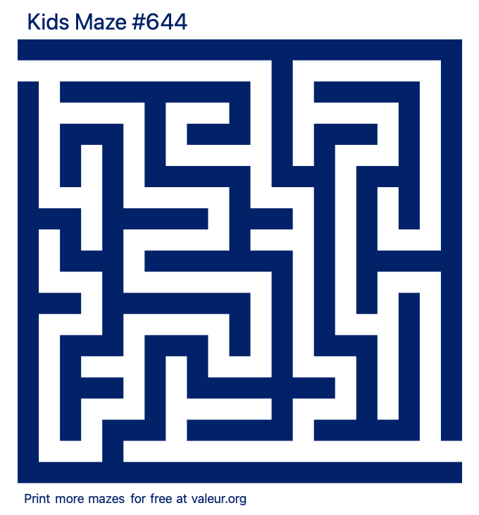 Free Printable Kids Maze number 644