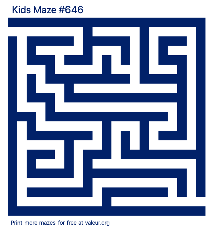 Free Printable Kids Maze number 646