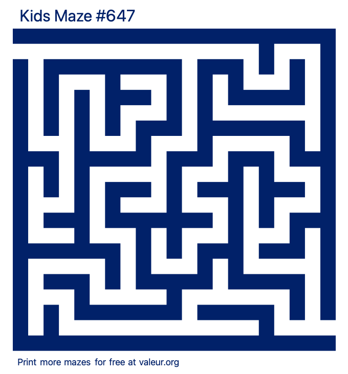 Free Printable Kids Maze number 647