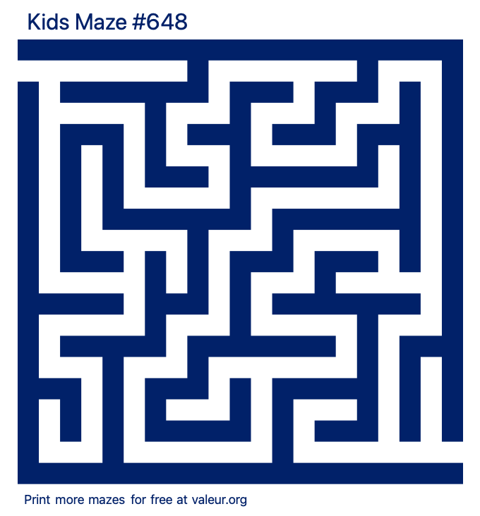 Free Printable Kids Maze number 648