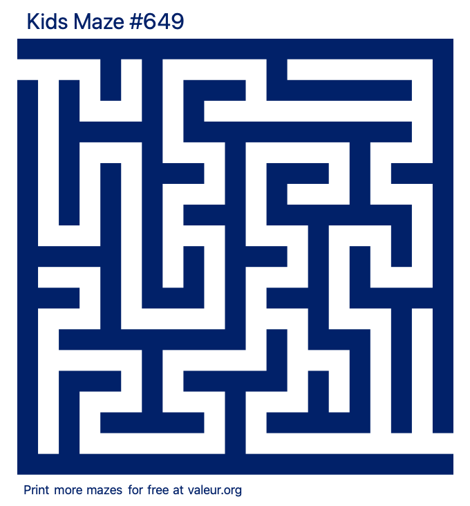 Free Printable Kids Maze number 649