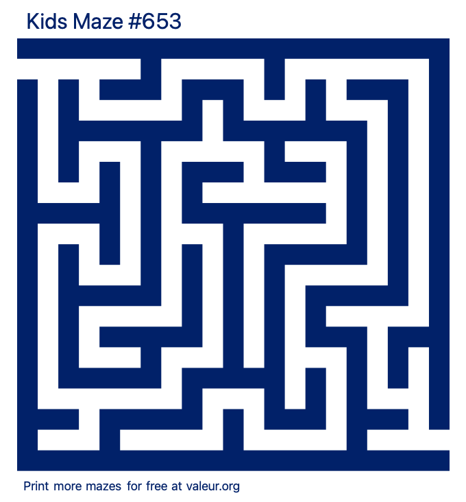 Free Printable Kids Maze number 653