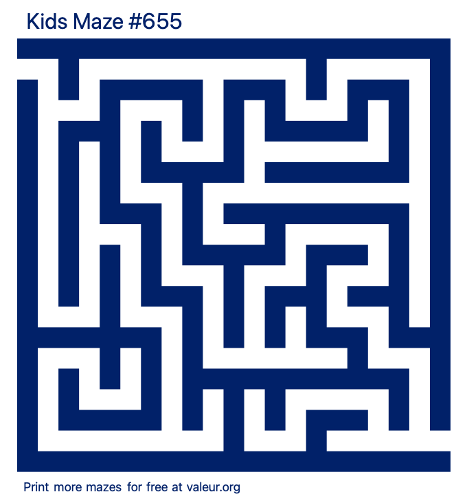 Free Printable Kids Maze number 655