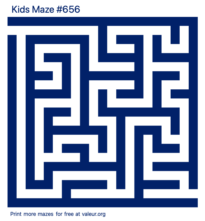 Free Printable Kids Maze number 656