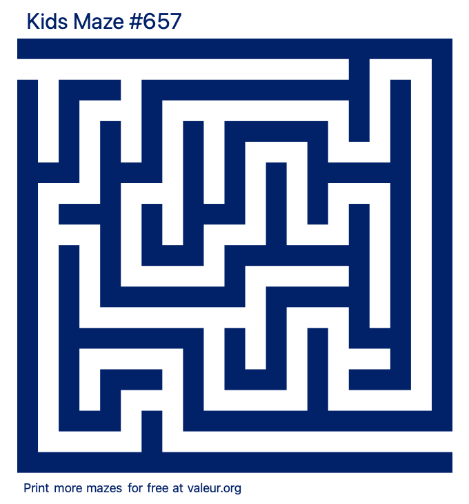 Free Printable Kids Maze number 657