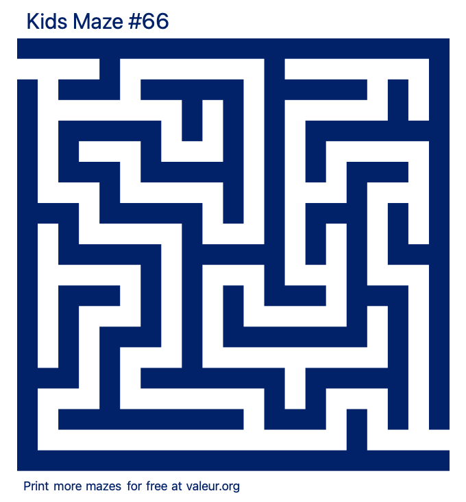 Free Printable Kids Maze number 66