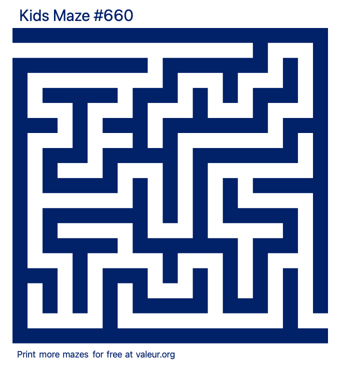 Free Printable Kids Maze number 660