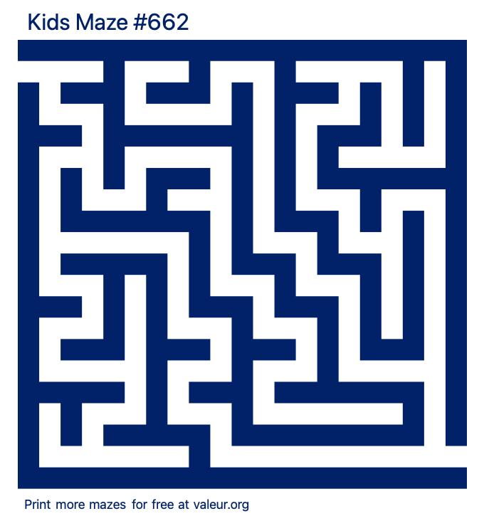 Free Printable Kids Maze number 662