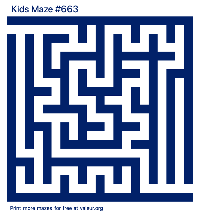 Free Printable Kids Maze number 663