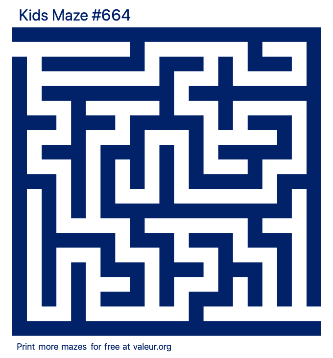 Free Printable Kids Maze number 664