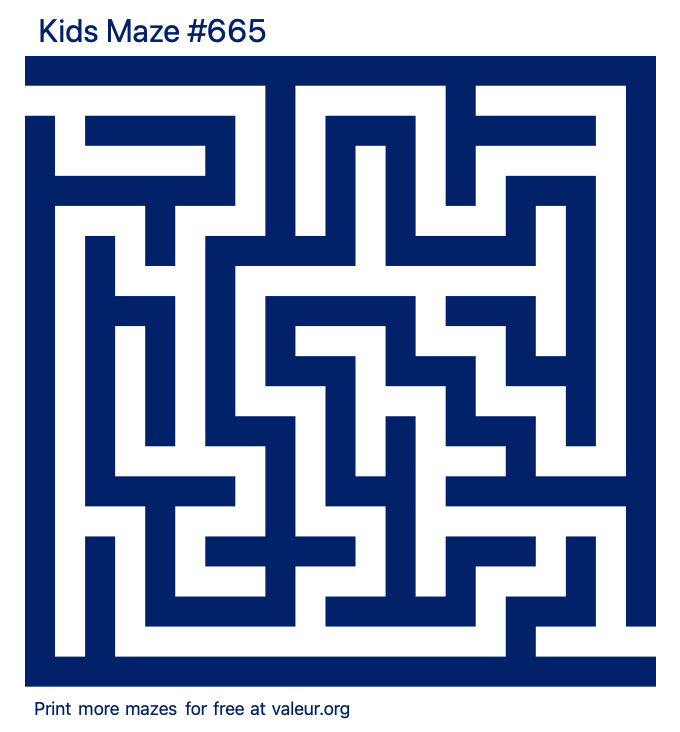 Free Printable Kids Maze number 665