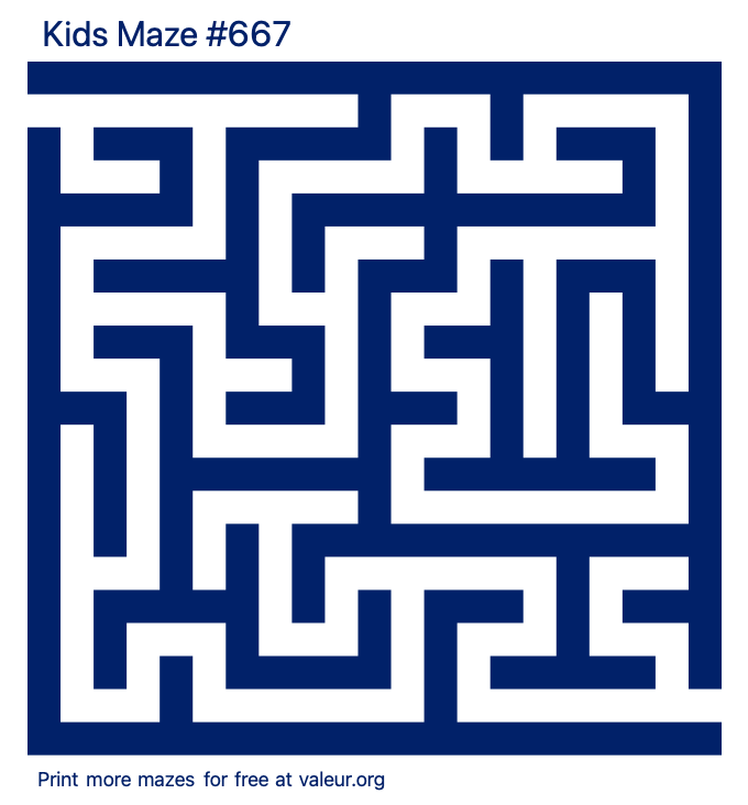 Free Printable Kids Maze number 667