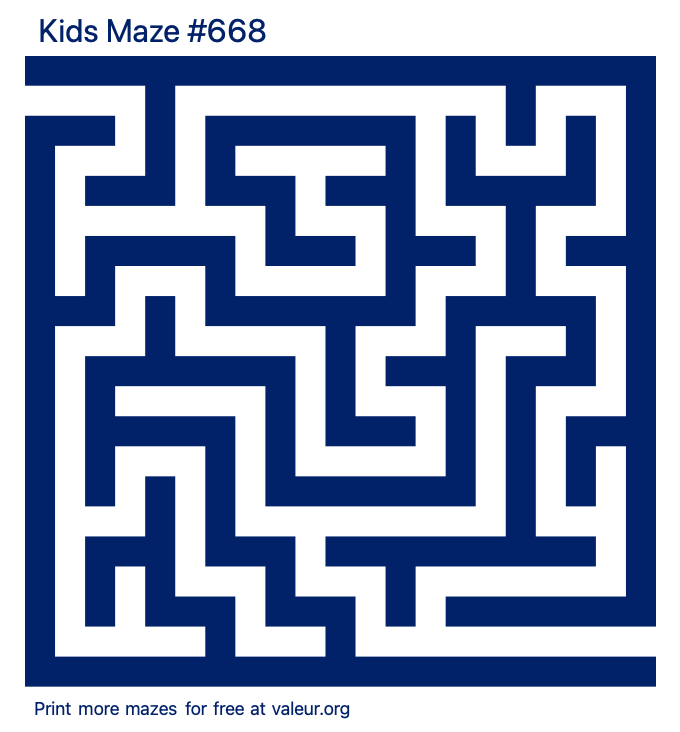 Free Printable Kids Maze number 668