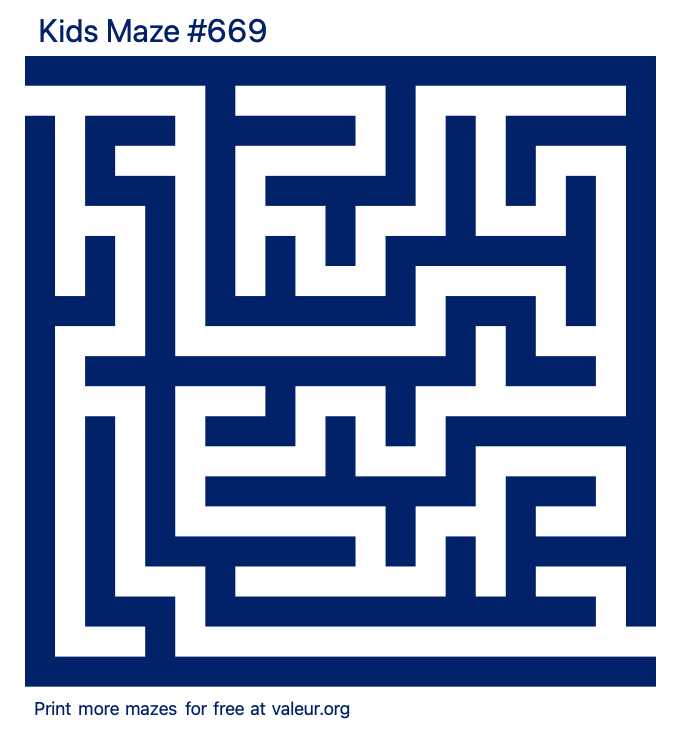 Free Printable Kids Maze number 669