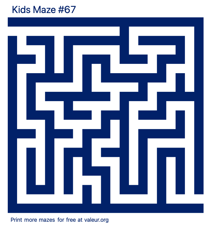 Free Printable Kids Maze number 67