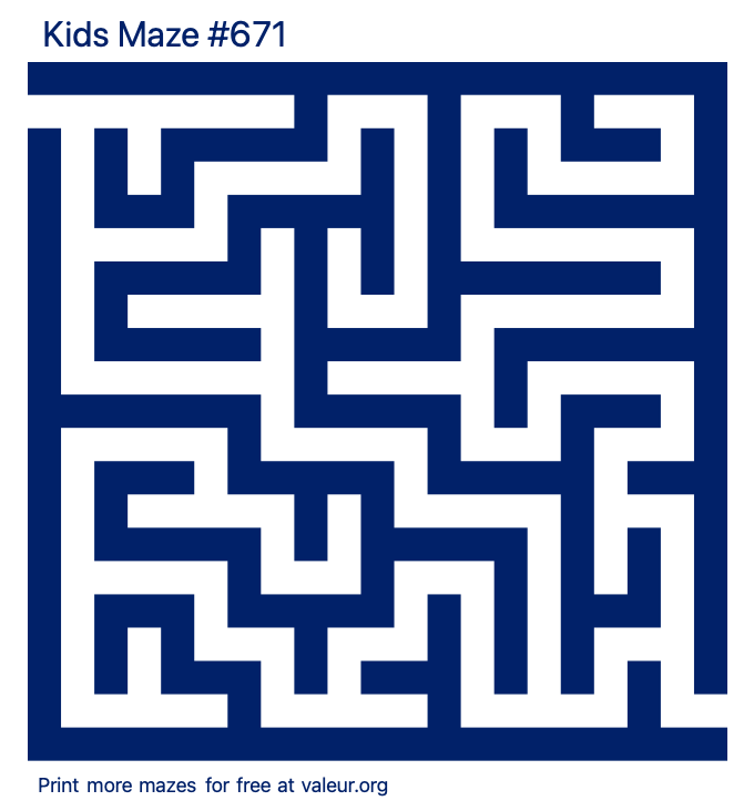 Free Printable Kids Maze number 671