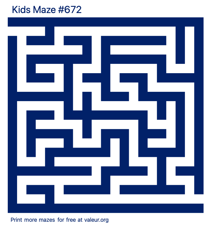 Free Printable Kids Maze number 672