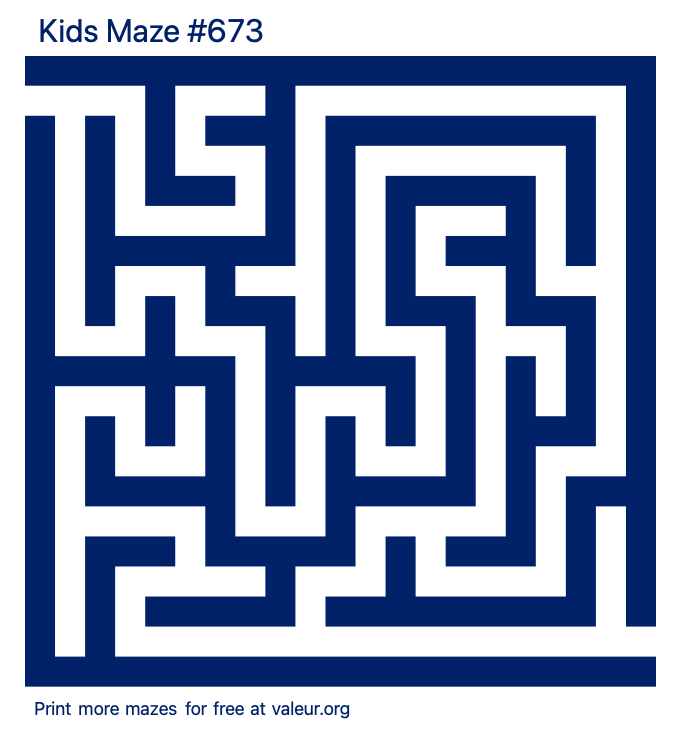 Free Printable Kids Maze number 673