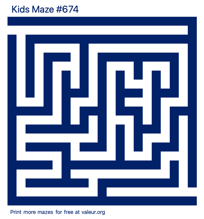 Free Printable Kids Maze number 674