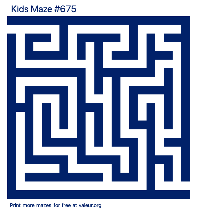 Free Printable Kids Maze number 675