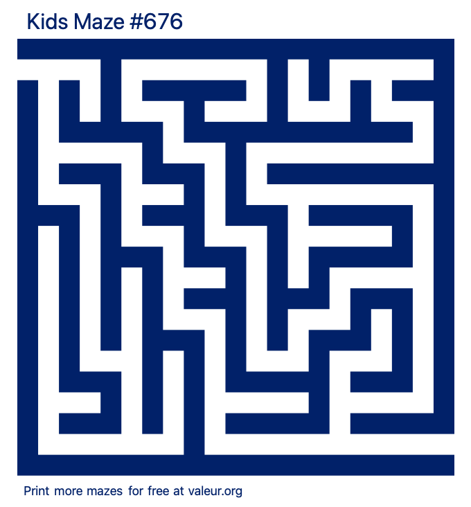 Free Printable Kids Maze number 676