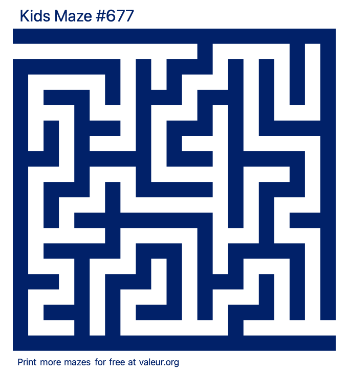 Free Printable Kids Maze number 677