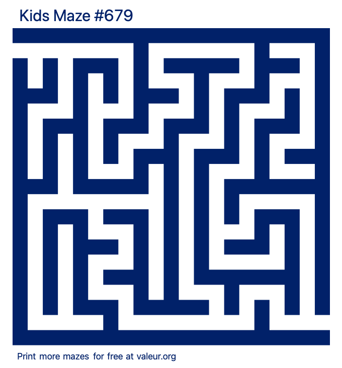 Free Printable Kids Maze number 679