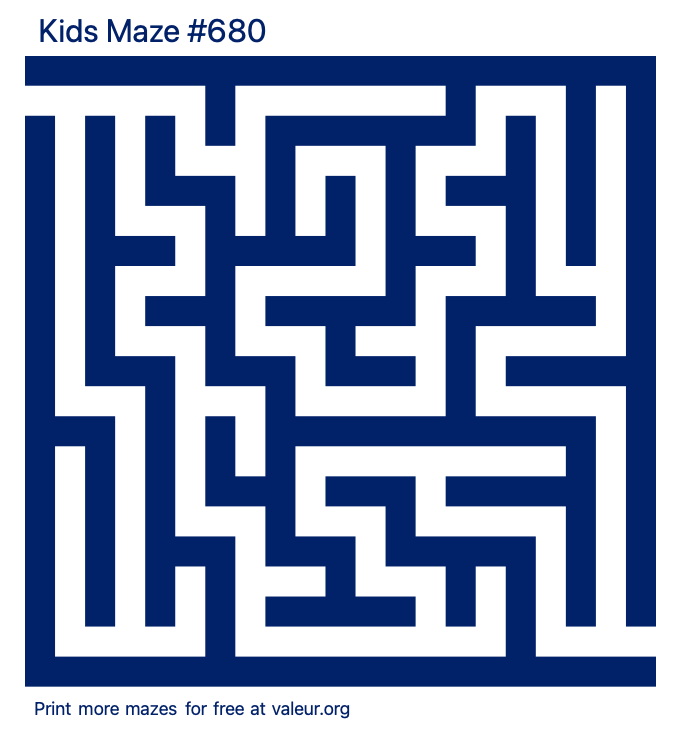 Free Printable Kids Maze number 680